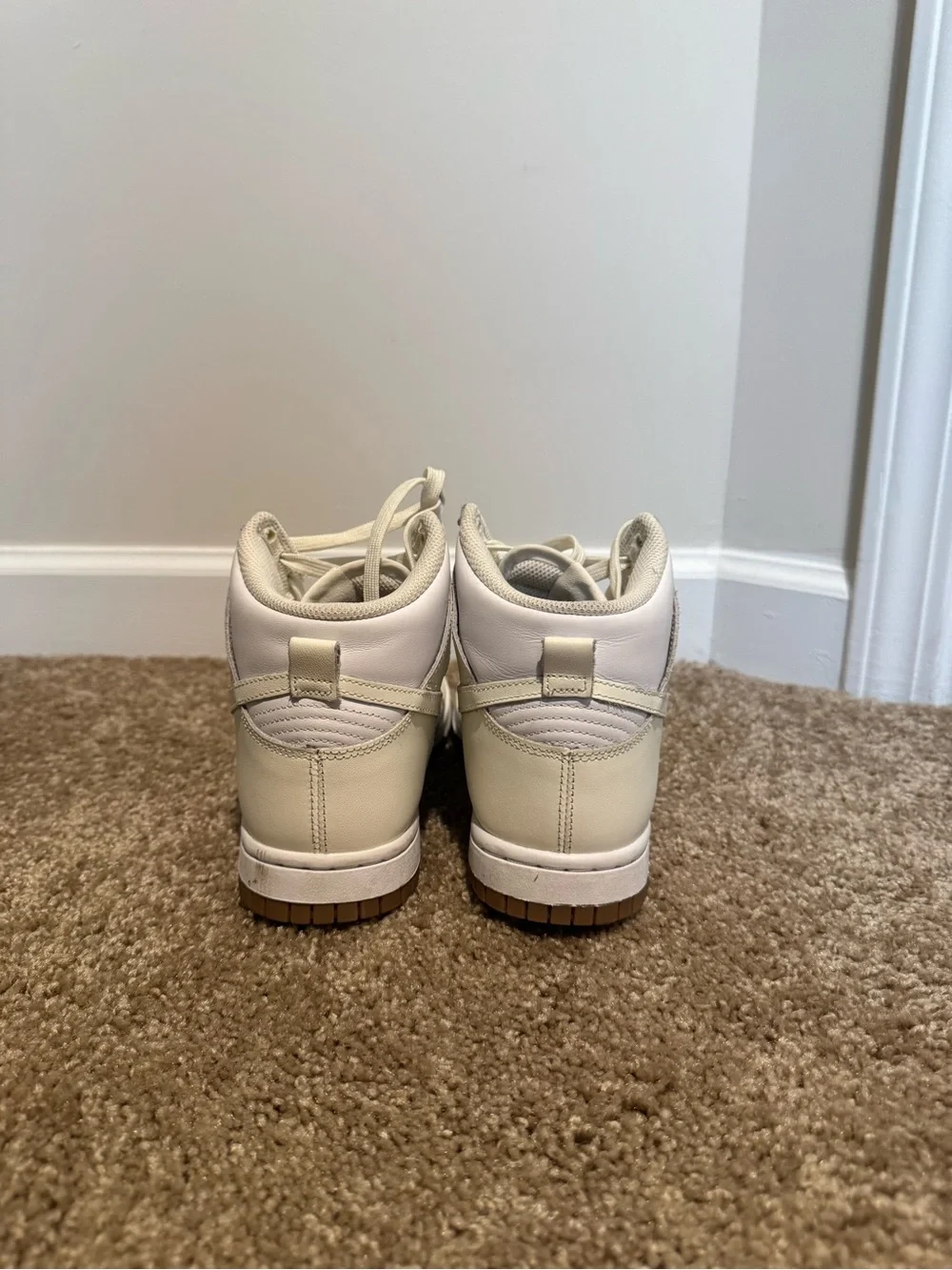 Nike High-Top Sneakers in Cream and White